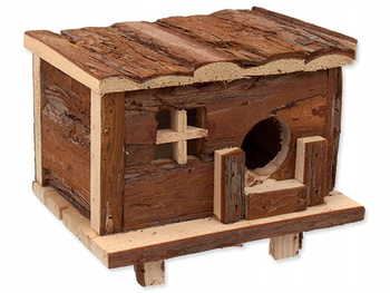 SMALL ANIMALS DOMEK DREWNIANY Z KORY DLA GRYZONI 18x13x13,5cm