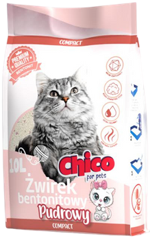 CHICO ŻWIREK BENTONITOWY DLA KOTA PUDROWY 10l