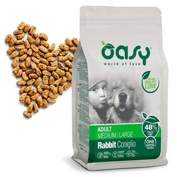 OASY KARMA SUCHA DLA PSÓW MEDIUM LARGE RABBIT MONOBIAŁKOWA KRÓLIK 12kg
