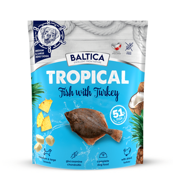BALTICA TROPICAL DLA PSA ŚREDNIE I DUŻE RASY INDYK RYBY OWOCE 1kg