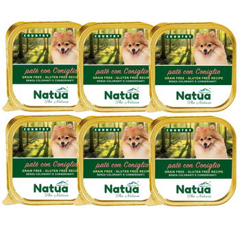 NATUA COUNTRY RABBIT MOKRA KARMA DLA PSA PASZTET KRÓLIK 6x100g