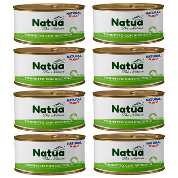 NATUA NATURAL MOKRA KARMA DLA KOTÓW TUŃCZYK Z SERIOLĄ W GALARETCE PUSZKA KOTA 8x85g