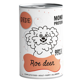 PAKA ZWIERZAKA PEPE DEER MONOPROTEINOWA MOKRA KARMA DLA PSA SARNA 400g