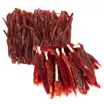 MIĘSOŁAKI MIX PRZYSMAKÓW Z KACZKI DLA PSA MIĘKKIE STRIPSY FILET 2x500g